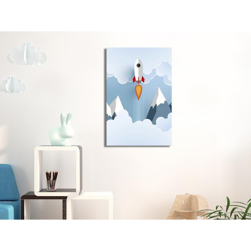 31,90 € Canvas Print - Rocket in the Clouds (1 Part) Vertical