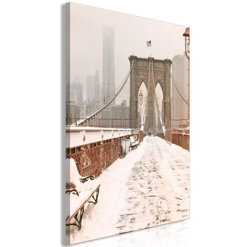 61,90 € Canvas Print - Brooklyn Bridge in Sepia (1 Part) Vertical