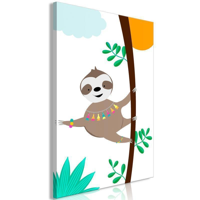 31,90 € Canvas Print - Happy Sloth (1 Part) Vertical