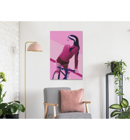 Canvas Print - Woman on Bicycle (1 Part) Vertical