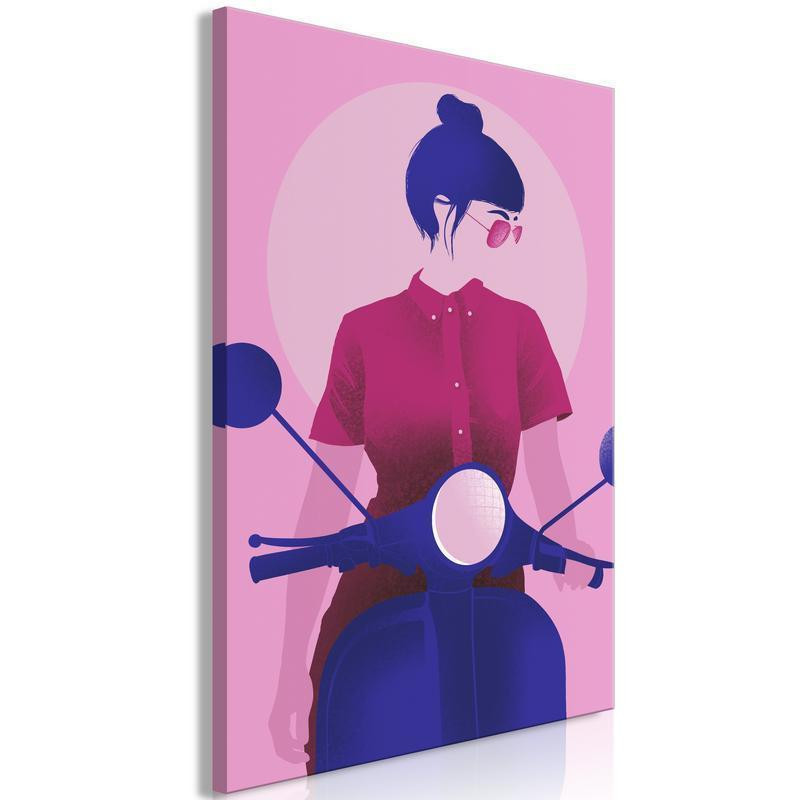 31,90 € Schilderij - Girl on Scooter (1 Part) Vertical