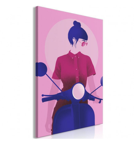Canvas Print - Girl on Scooter (1 Part) Vertical