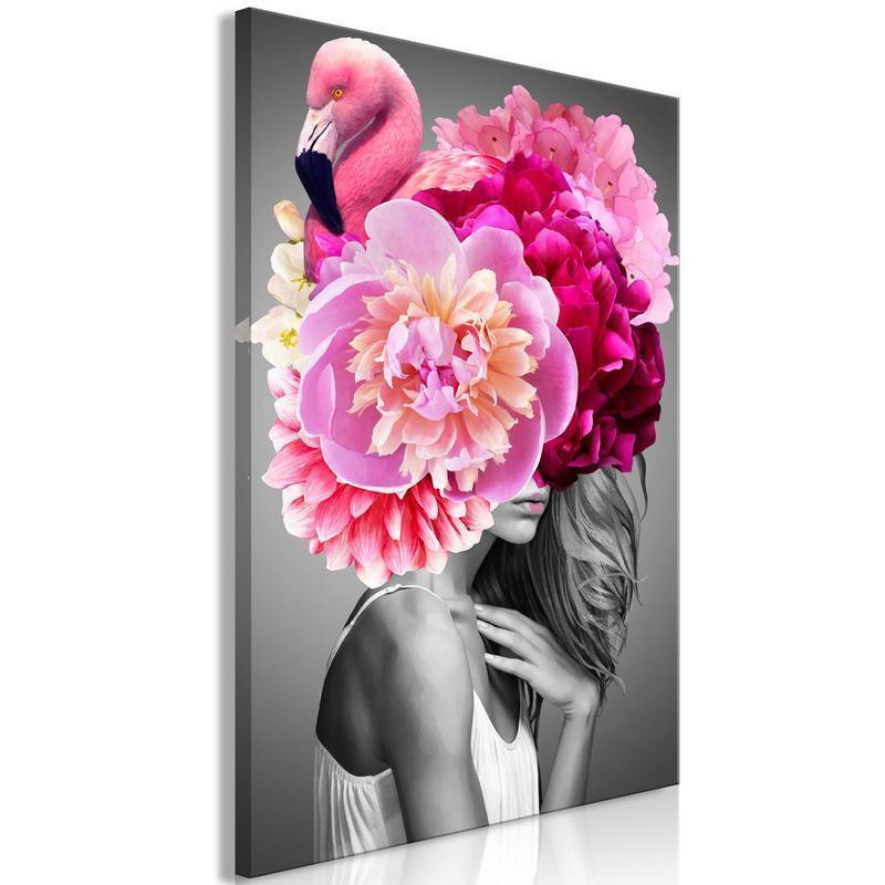 31,90 € Canvas Print - Flamingo Girl (1 Part) Vertical