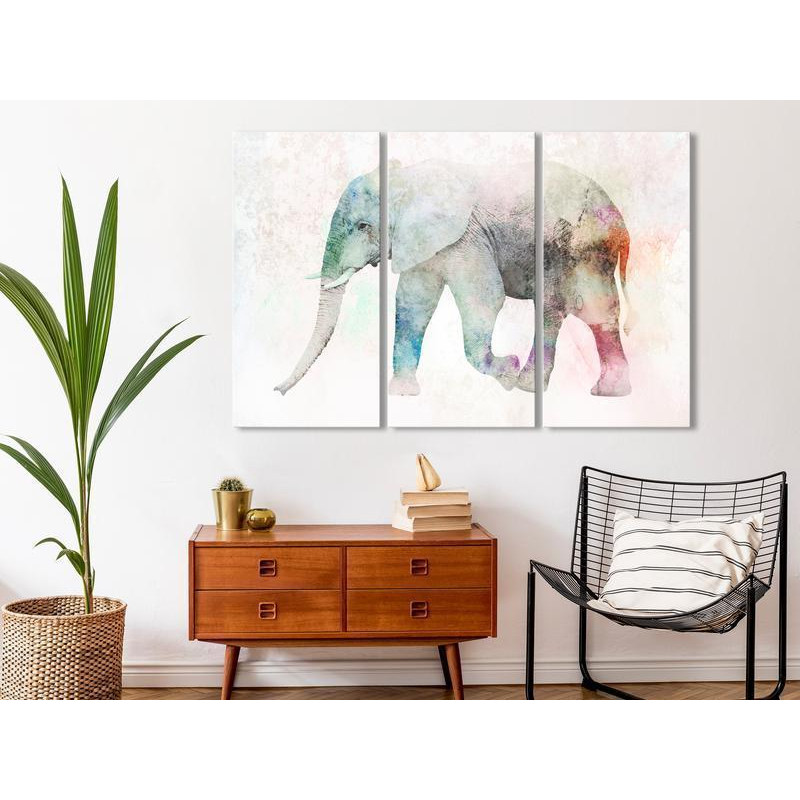 70,90 € Schilderij - Painted Elephant (3 Parts)