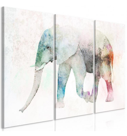 Tisk na platnu - poslikani slon (3 deli)