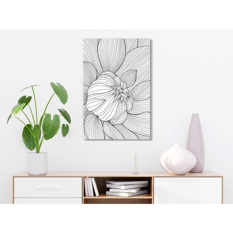 61,90 € Canvas Print - Flower Line (1 Part) Vertical