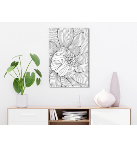 61,90 € Canvas Print - Flower Line (1 Part) Vertical