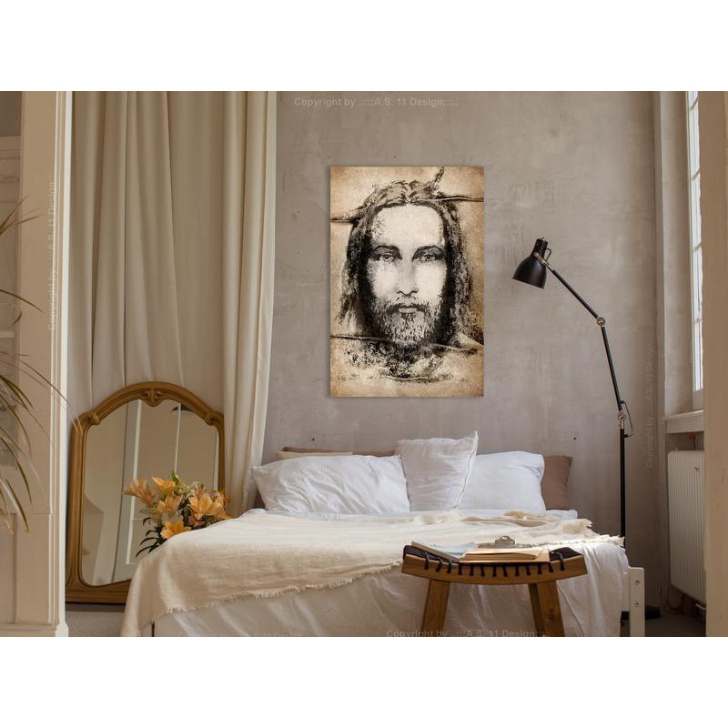 31,90 € Canvas Print - Shroud of Turin in Sepia (1 Part) Vertical