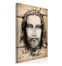 Canvas Print - Shroud of Turin in Sepia (1 Part) Vertical