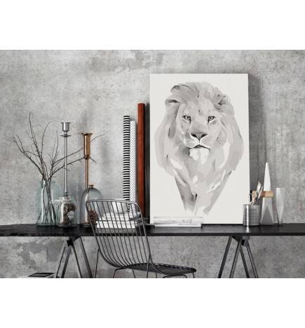 Quadro fai da te. con un leone grigio. cm.40x60