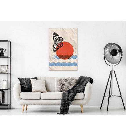 Canvas Print - Butterfly and Sunrise (1 Part) Vertical