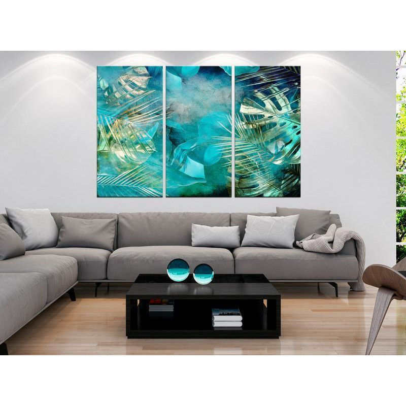70,90 € Canvas Print - Turquoise and Gold (3 Parts)