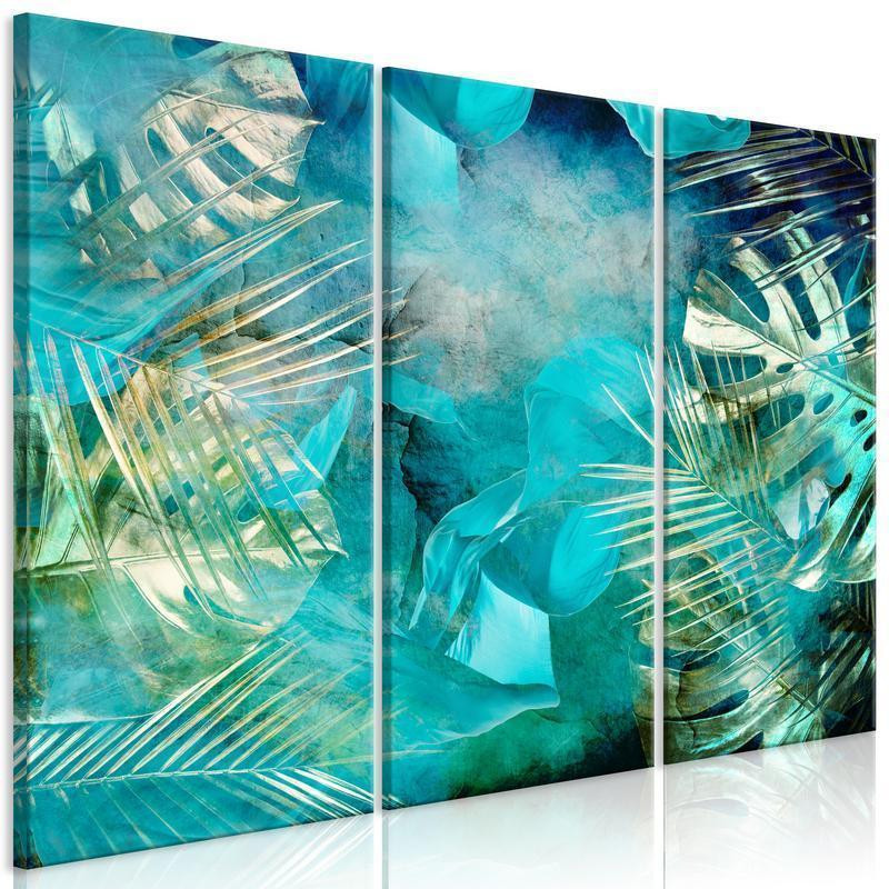 70,90 € Canvas Print - Turquoise and Gold (3 Parts)