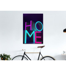 Schilderij - Home Neon (1 Part) Vertical