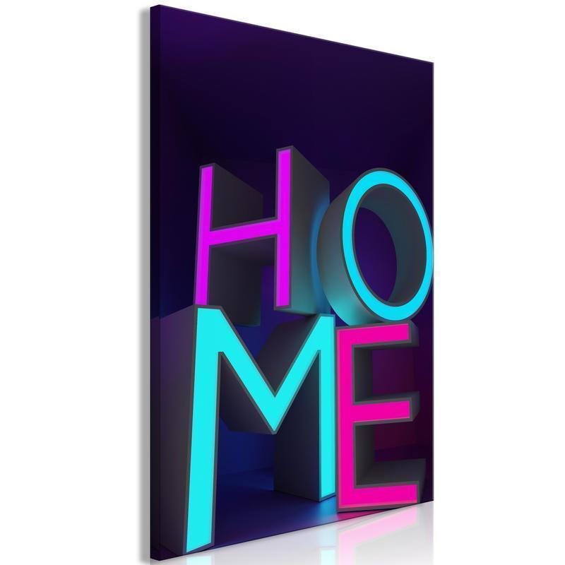 31,90 € Canvas Print - Home Neon (1 Part) Vertical
