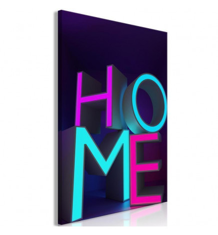 Schilderij - Home Neon (1 Part) Vertical