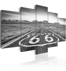 Schilderij - Route 66 - black and white