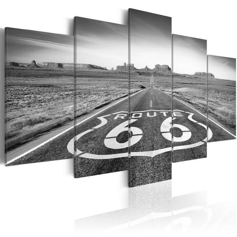 70,90 € Schilderij - Route 66 - black and white