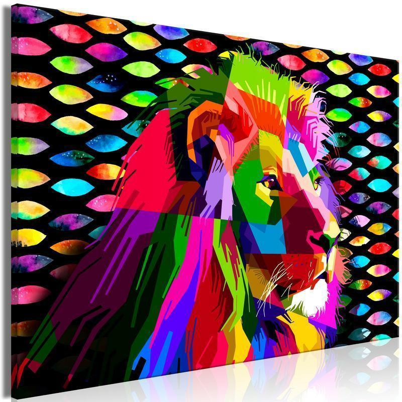 31,90 € Seinapilt - Rainbow Lion (1 Part) Wide
