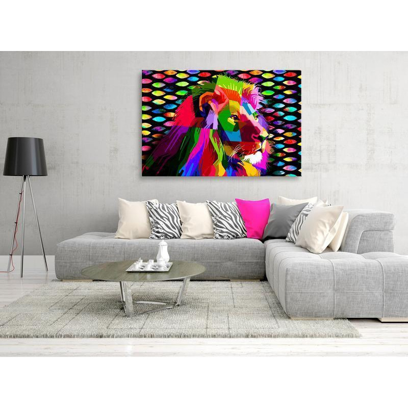 31,90 € Schilderij - Rainbow Lion (1 Part) Wide