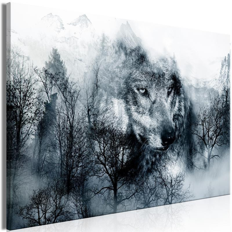 31,90 € Canvas Print - Mountain Predator (1 Part) Wide Black and White