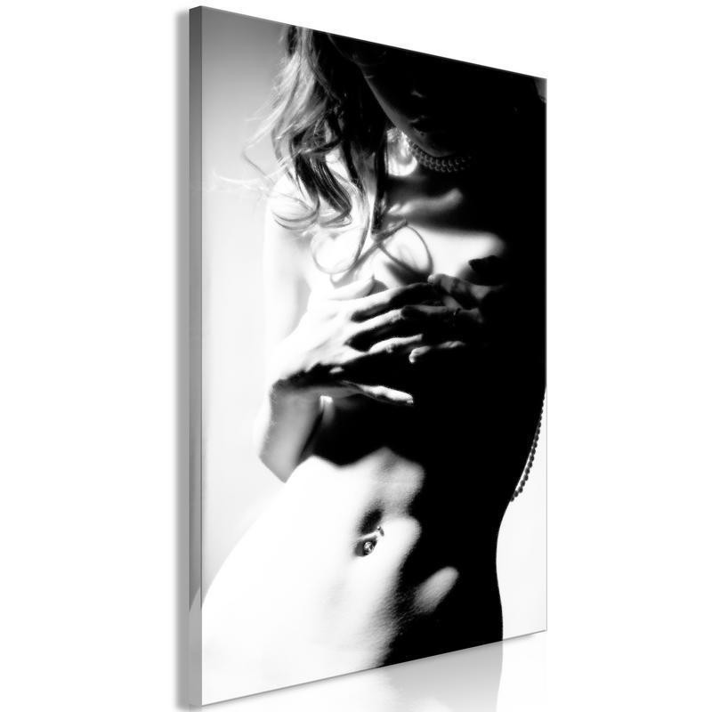 61,90 € Leinwandbild - Gentleness of Contrast (1-part) - Female Nude in Black and White
