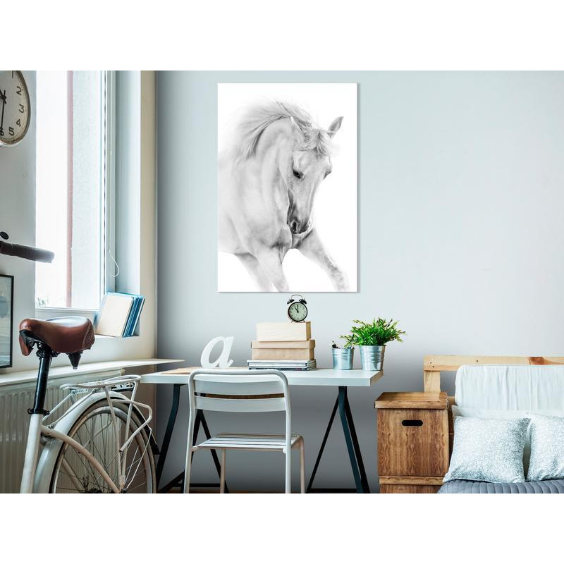 61,90 € Canvas Print - White Horse (1 Part) Vertical
