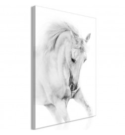 Canvas Print - White Horse (1 Part) Vertical