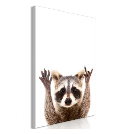 Schilderij - Raccoon (1 Part) Vertical