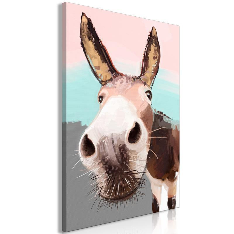 31,90 € Canvas Print - Curious Donkey (1 Part) Vertical