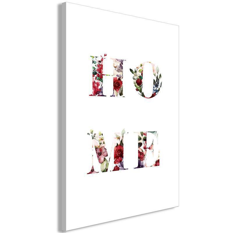 31,90 € Canvas Print - Home in Flowers (1 Part) Vertical