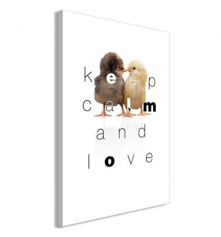 Schilderij - Keep Calm and Love (1 Part) Vertical