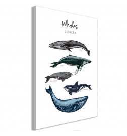 Schilderij - Whales (1 Part) Vertical