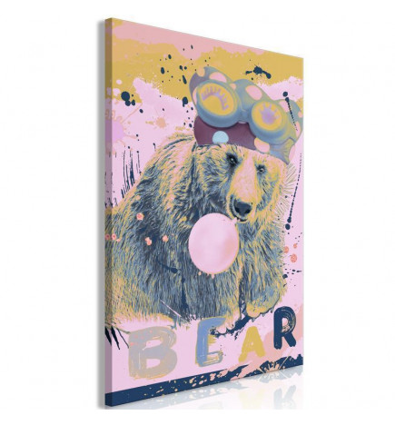 Schilderij - Teddy Bear and Balloon (1 Part) Vertical