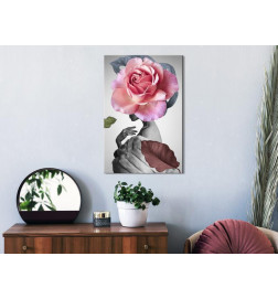 Canvas Print - Rose and Fur (1 Part) Vertical
