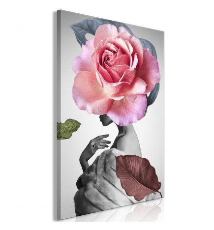 Canvas Print - Rose and Fur (1 Part) Vertical