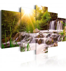 Acrylglasbild - Forest Waterfall