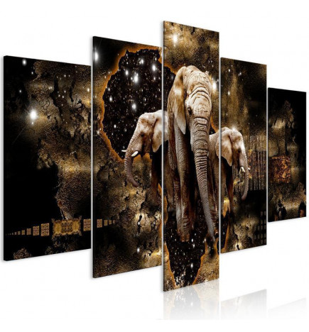 Acrylic Print - Brown Elephants