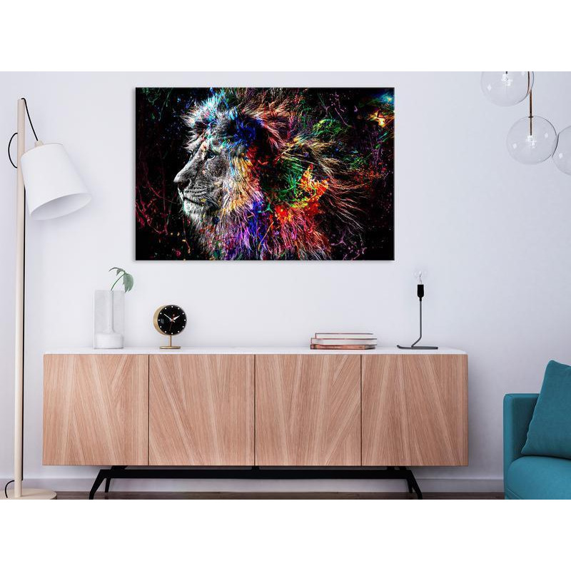 31,90 € Canvas Print - Crazy Lion (1 Part) Wide