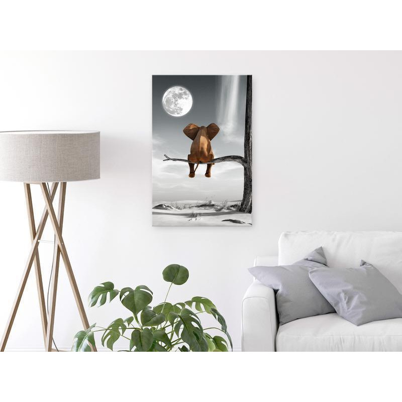 31,90 € Leinwandbild - Elephant and Moon (1 Part) Vertical