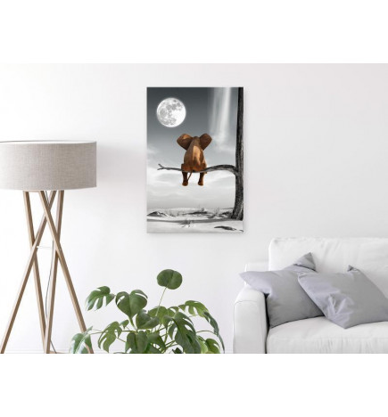 31,90 € Leinwandbild - Elephant and Moon (1 Part) Vertical