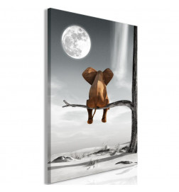 Canvas Print - Elephant and Moon (1 Part) Vertical