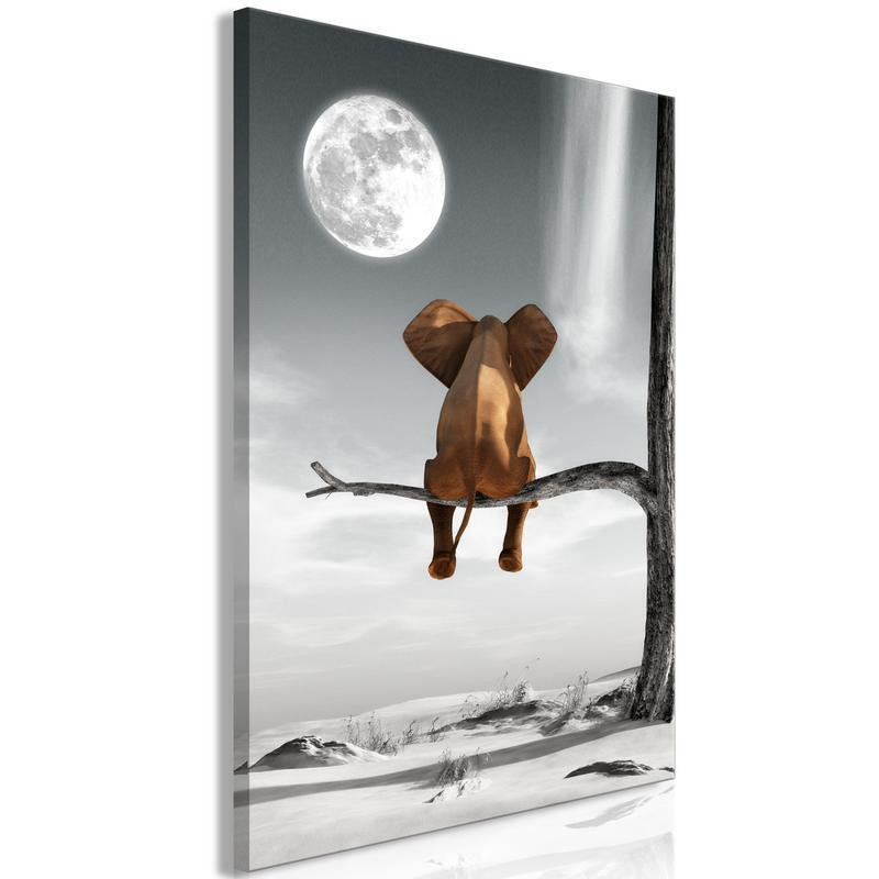 31,90 € Cuadro - Elephant and Moon (1 Part) Vertical