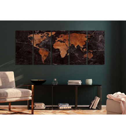 70,90 € Schilderij - Copper Map (5 Parts) Narrow