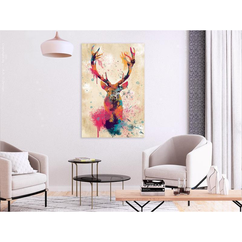 31,90 € Canvas Print - Watercolor Deer (1 Part) Vertical