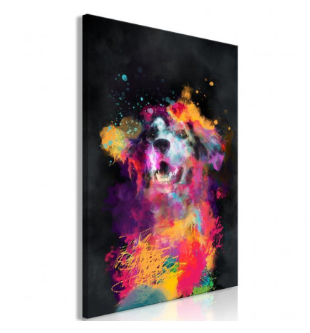 Schilderij - Dogs Joy (1 Part) Vertical