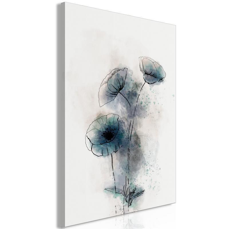 61,90 € Schilderij - Blue Poppies (1 Part) Vertical