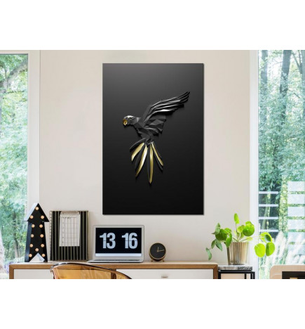 Schilderij - Black Parrot (1 Part) Vertical