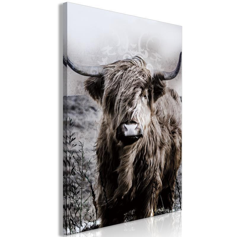 31,90 € Seinapilt - Highland Cow in Sepia