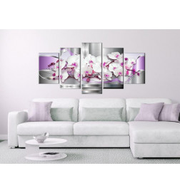 Quadro con le orchidee bianche e viola - arredalacasa